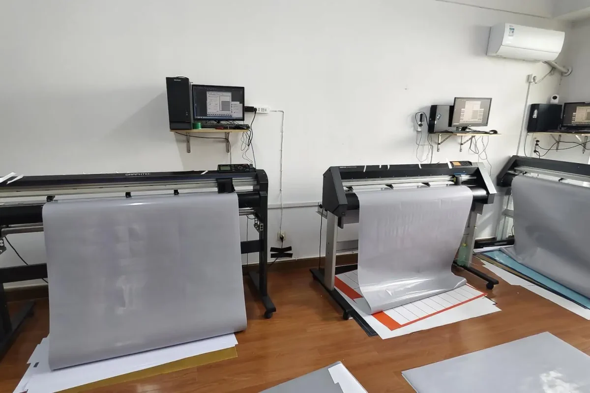 Two wide format machines in the production room.