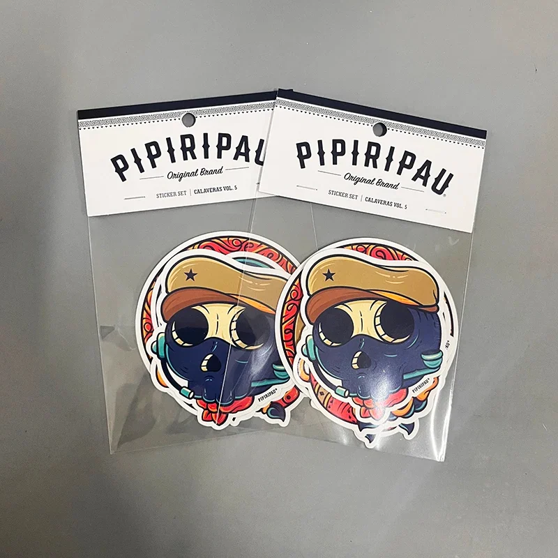 Die-cut stickers in individual clear retail bags